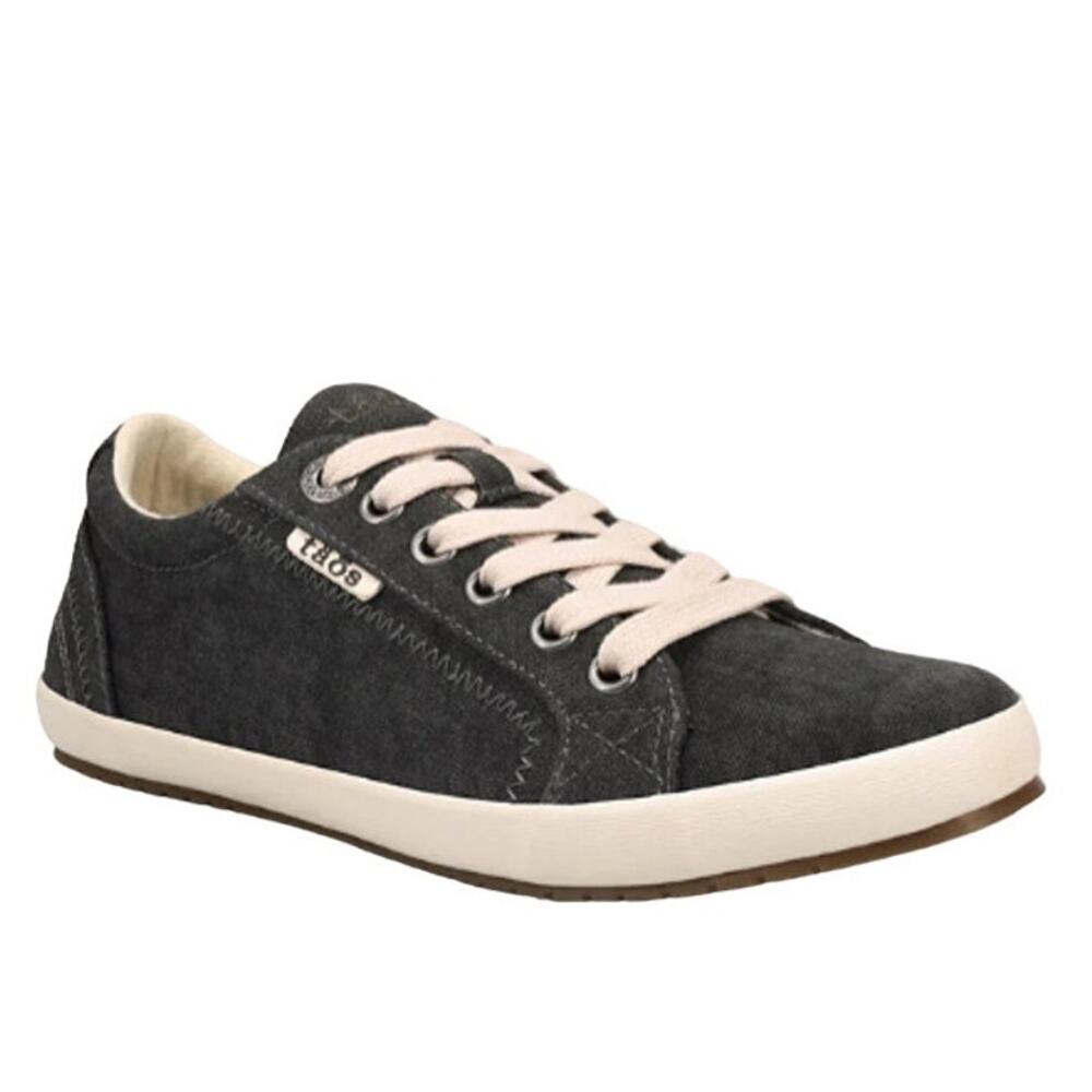 Taos Star Casual Sneakers Lace Up Low Top Canvas Charcoal Wash Comfort Black 10